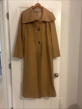 Anne Klein Camel Long Wool Coat